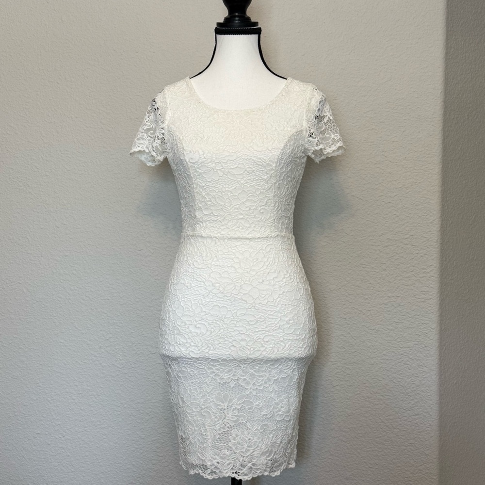Charlotte Russe White Lace Bodycon Dress